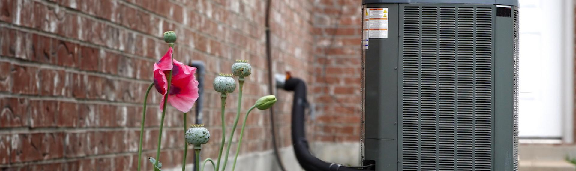 Air conditioner installed - outside unit